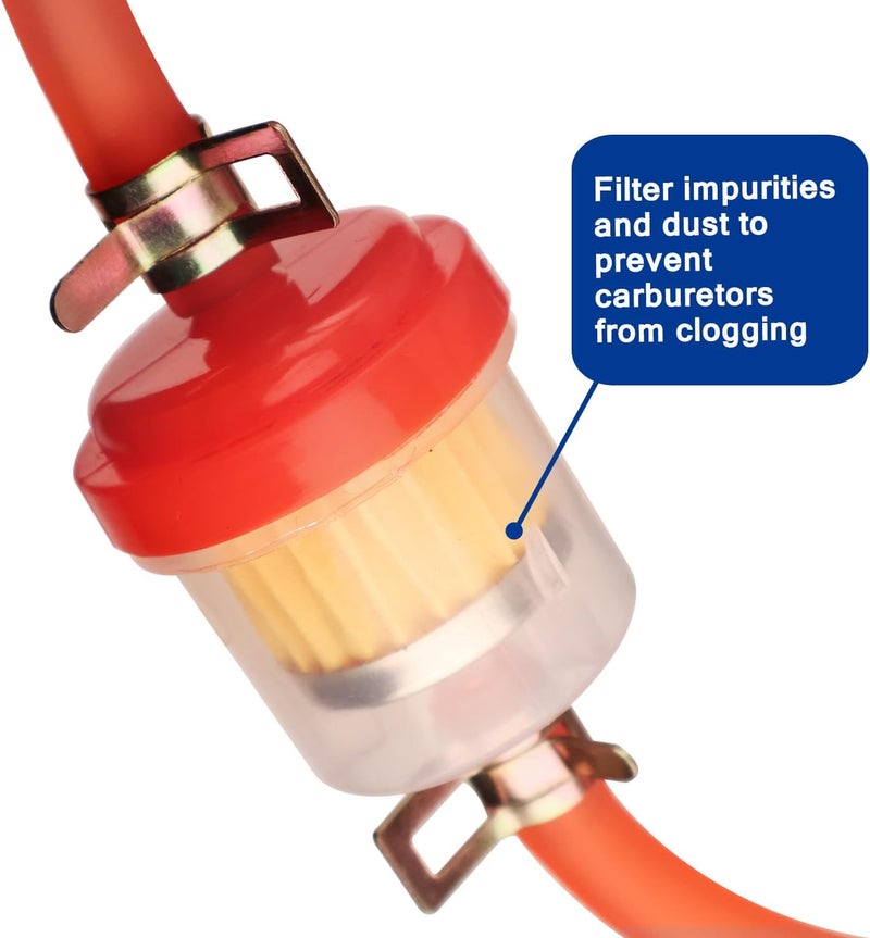 HOOUP Dirt Bike Gas Fuel Line Hose Fuel Filter for 50cc 110cc 125cc TaoTao Coolster Apollo GY6 Motorcycle Pit Bike Motocross Pocket Bike Chinese Atv Four Wheeler Moped Scooter Quad Go Kart Parts Red - Image 5